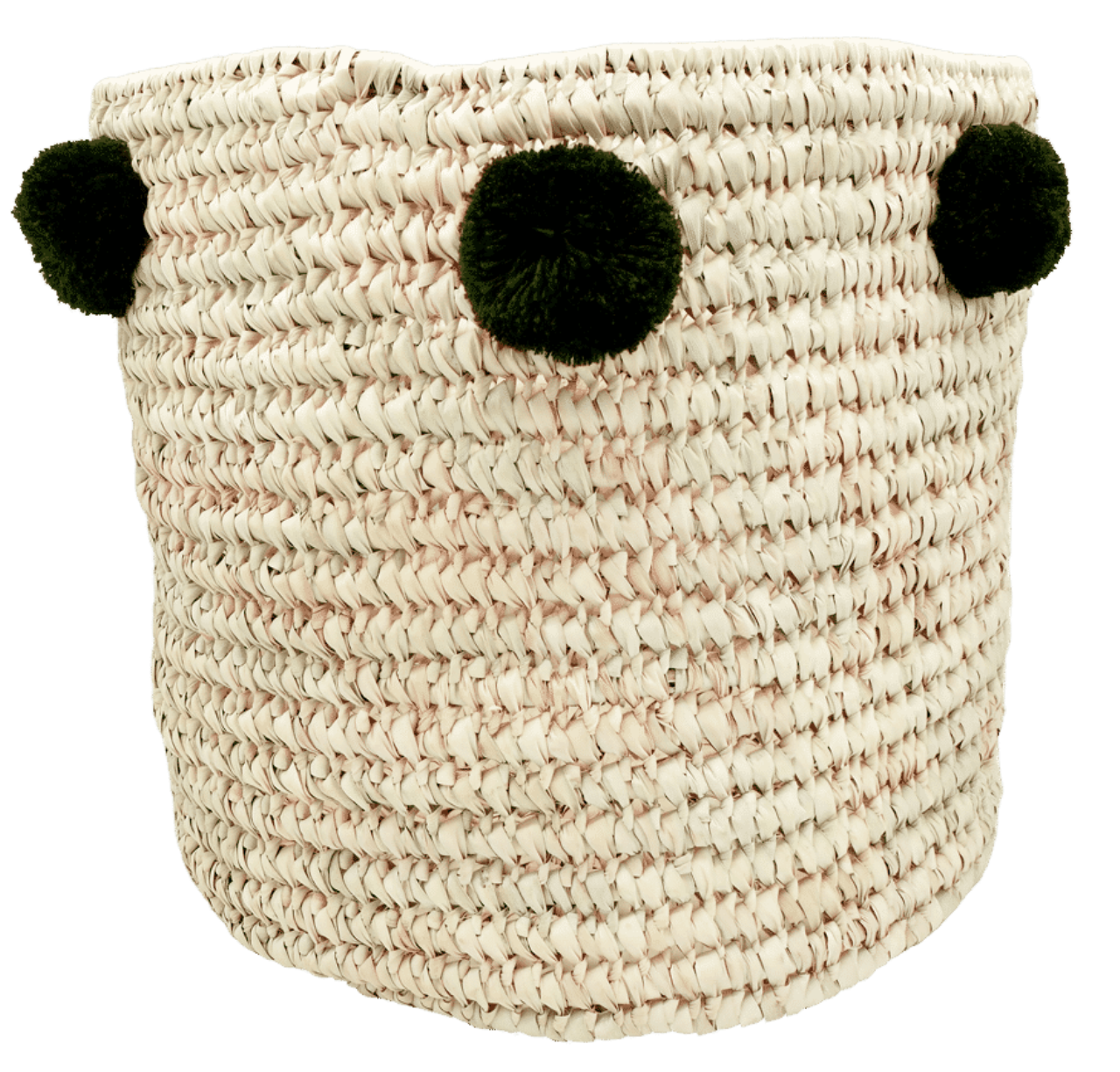 Kleiner Korb geflochten, 30cm, Dunkelolive