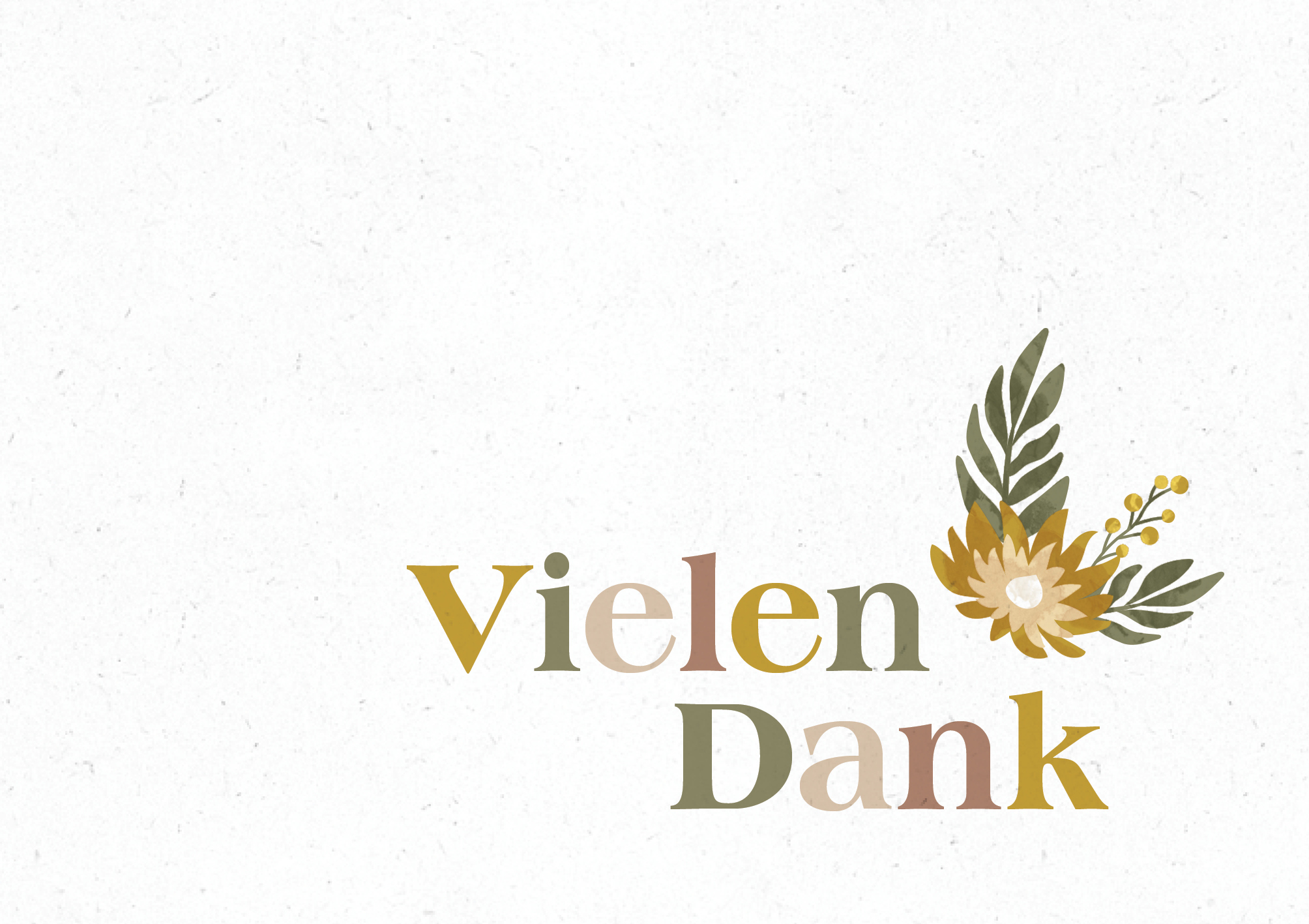 Vielen Dank - Grusskarte mit Blumen