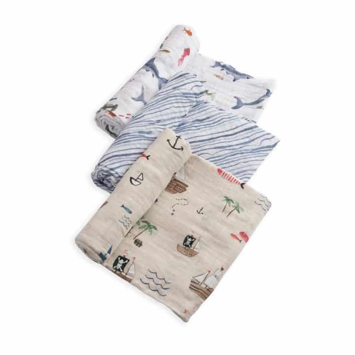Cotton Muslin Swaddle 3 Pack - Shark