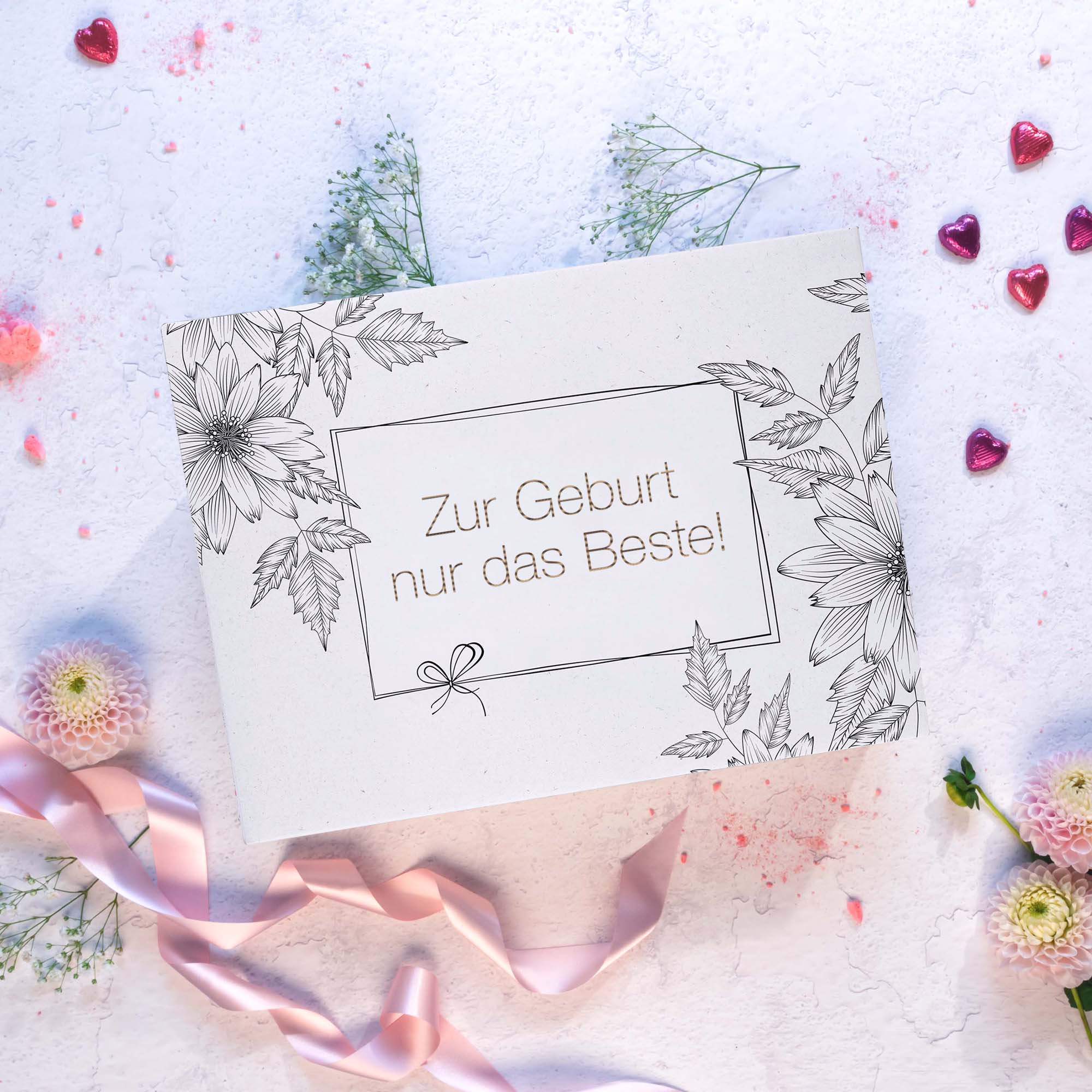 Geschenkkarte, Geburtstag, Blumenornament, Frühlingsdekor, Karte