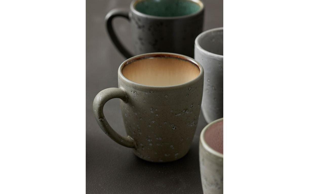 Keramikbecher, Tassen, Graue Glasur, Kaffeetasse, Handgemachter Stil