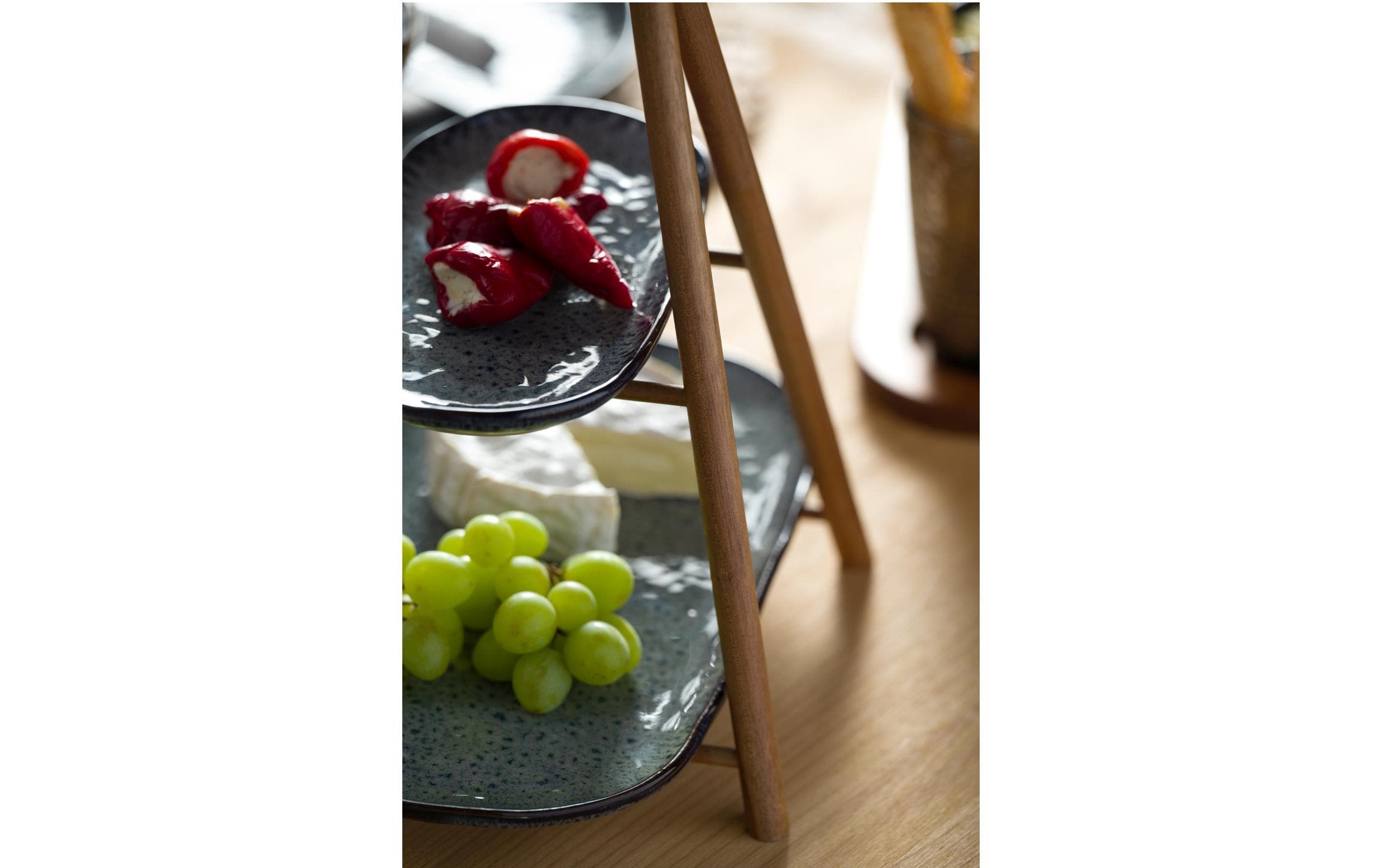 Leonardo Etagere Matera oval grau Essen, Obst, Pflanze, Produzieren, Trauben