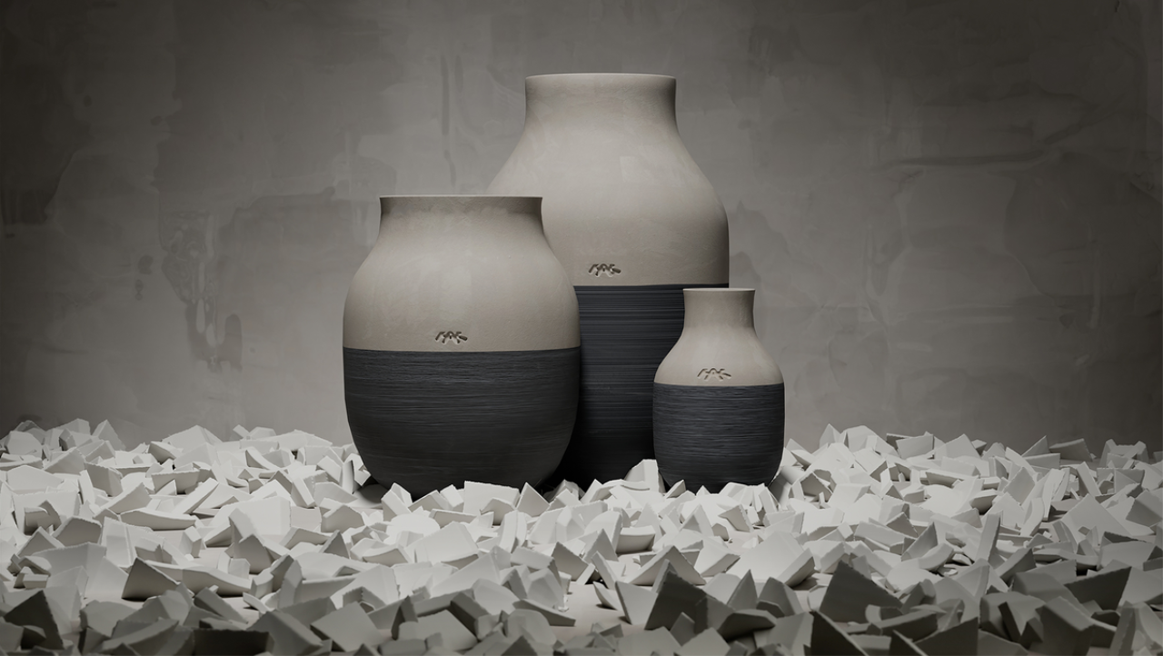 Omaggio Circulare Vase, 12.5cm, Anthrazit Grau
