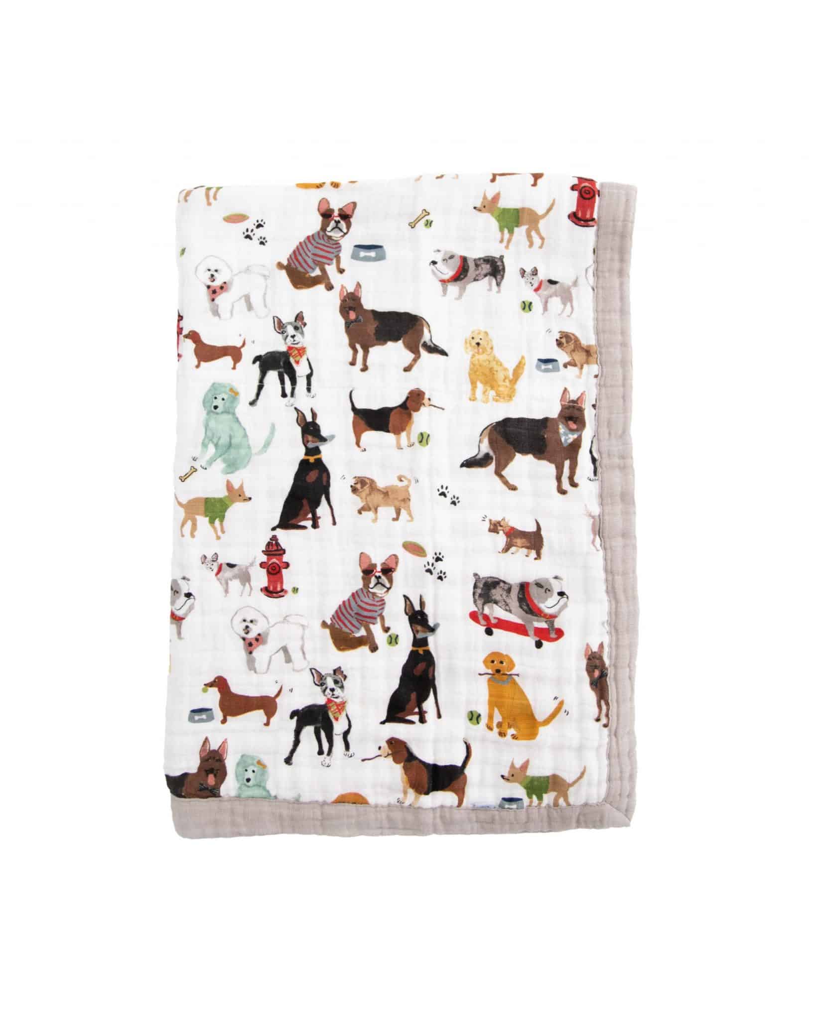 Cotton Muslin Baby Blanket - Woof
