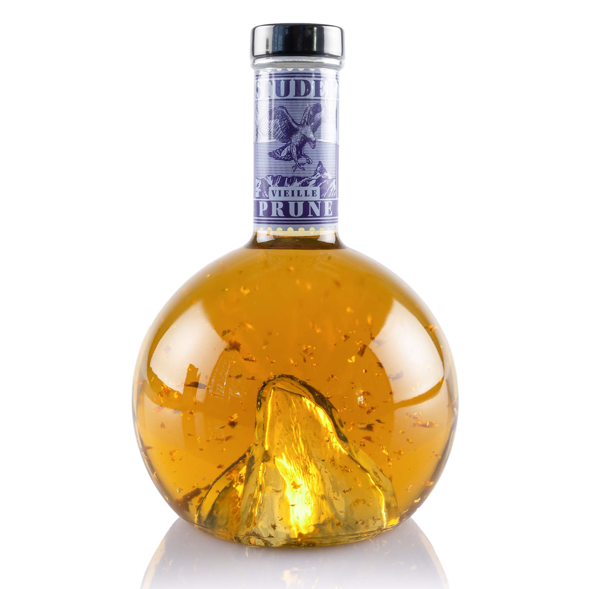 Studer Vieille Prune 42% "Réserve Baron Louis - Swiss Premium Gold Selection", 70cl Studer Vieille Prune 42% "Réserve Baron Louis - Swiss Premium Gold Selection" mit 24 Karat Goldflitter, 70cl