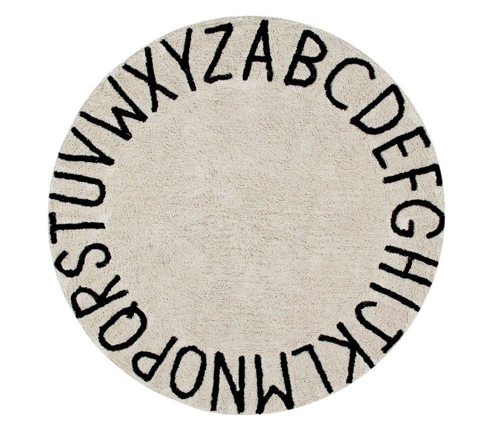 Rug Round ABC Natural-Black