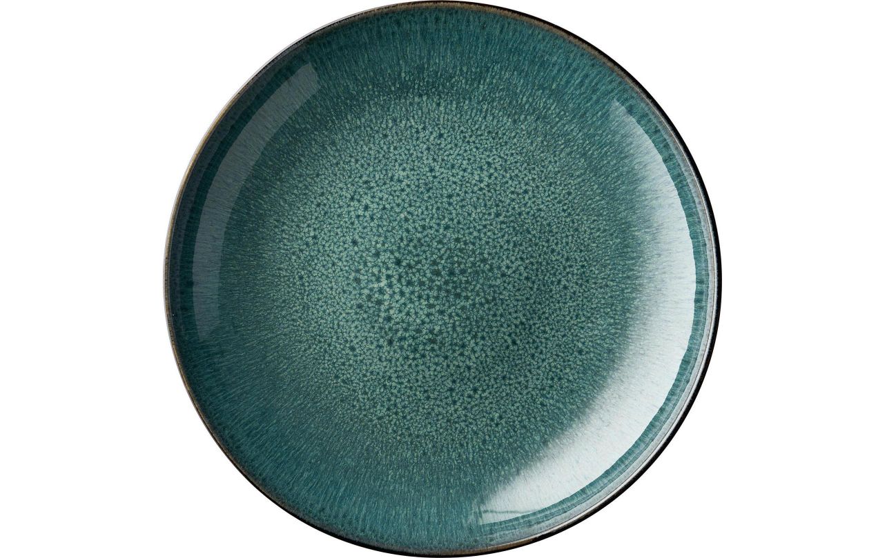 Teller, Porzellan, Glasur, Blaugrün, Einfarbig
