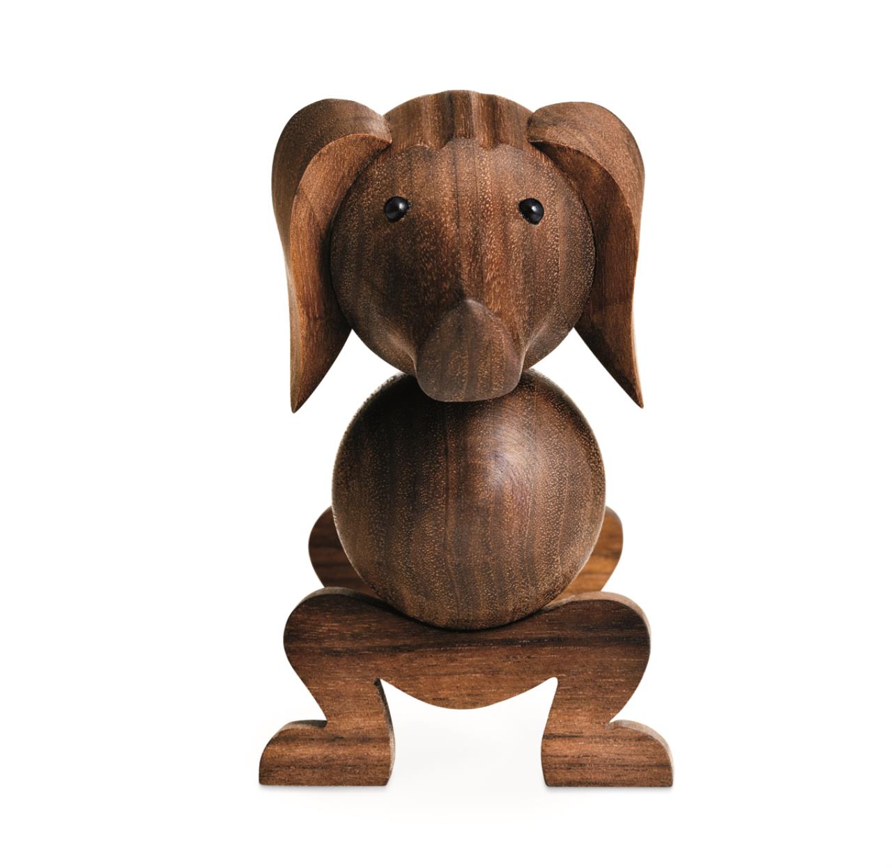 Hund klein, 11cm, Walnuss