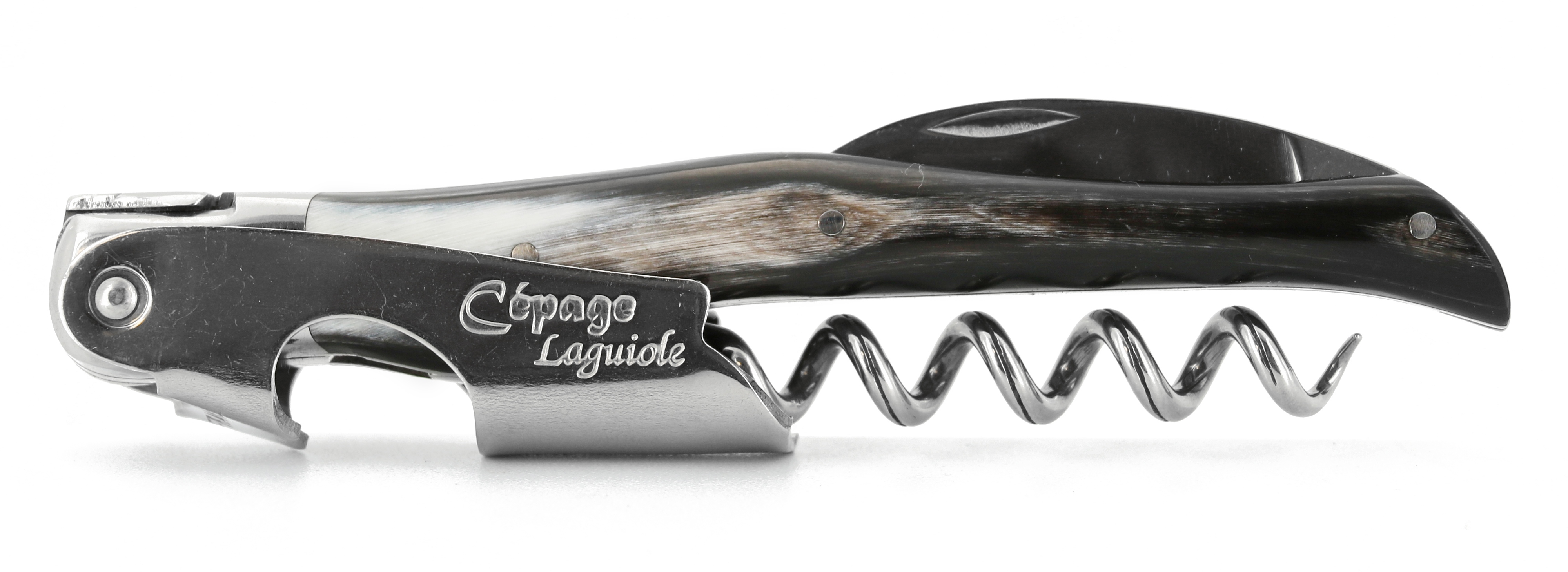 LAGUIOLE Korkenzieher Horn schwarz