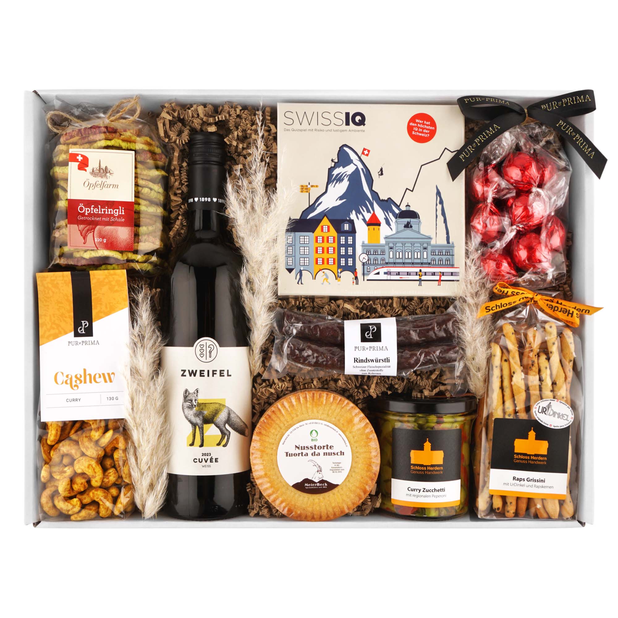 Geschenkkorb "Swiss IQ" Alkohol, Bier, Getränk, Flasche, Alkohol, Bier, Getränk, Schnaps