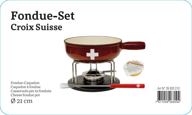 Croix-CH Fondue-Set 9-tlg Bc 21 cm