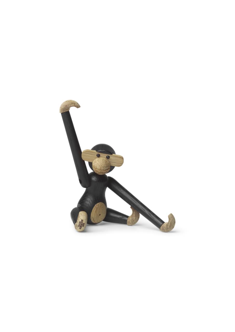 Affe mini, 9.5cm, dunkel gebeizte Eiche