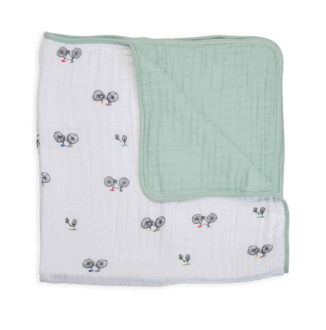 Cotton Muslin Quilt - Bike Family