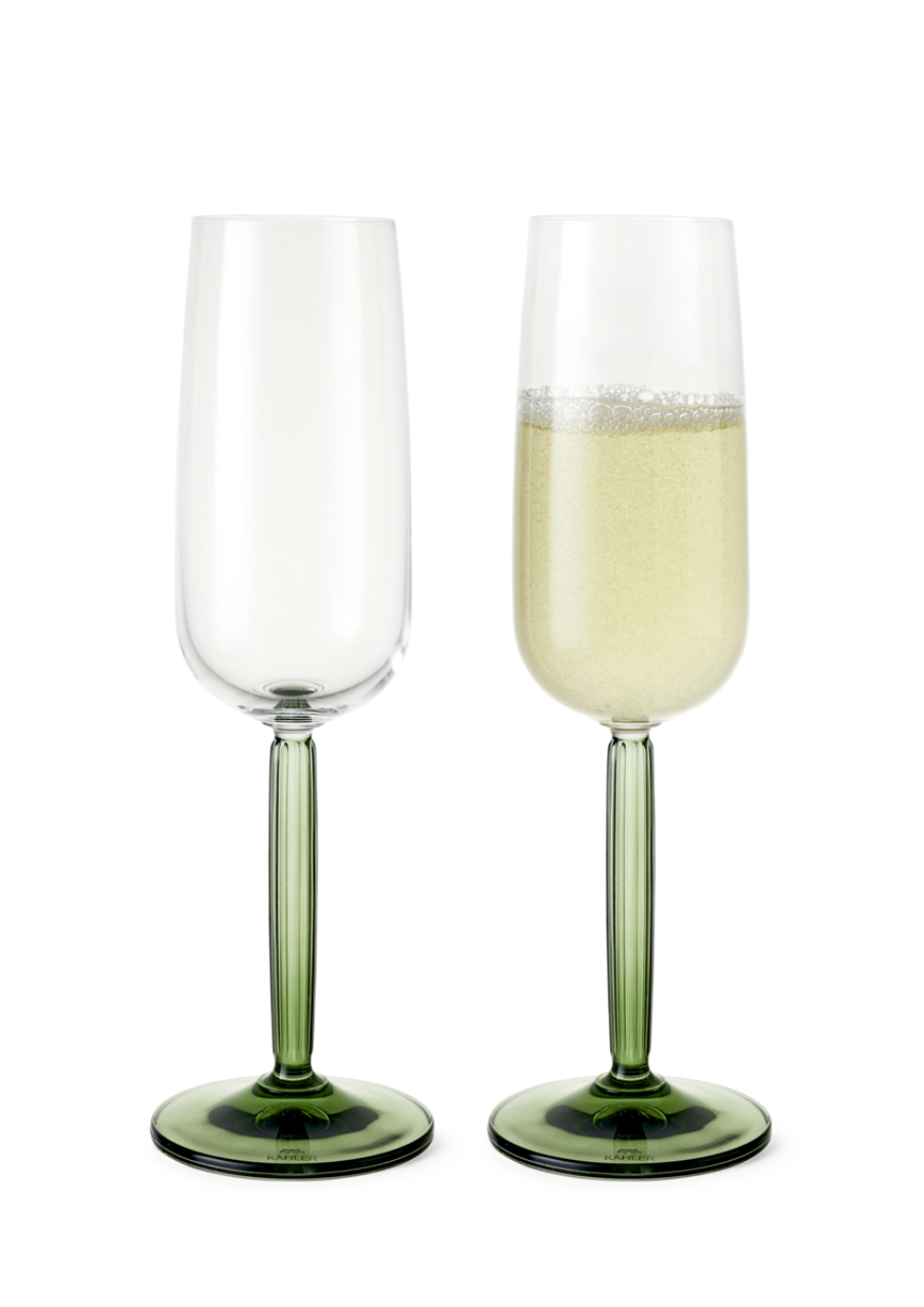 Hammershøi Champagnerglas, 23cm, Grün