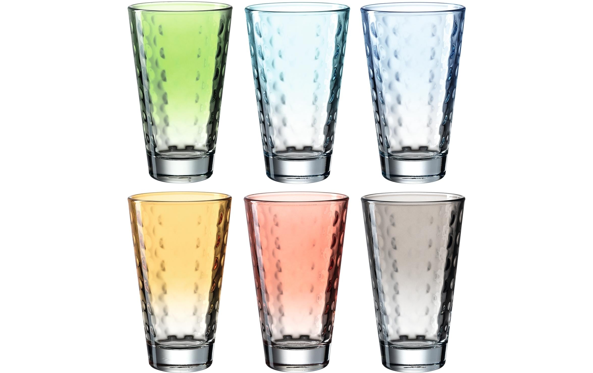Leonardo Trinkglas Optic Pastell, mehrfarbig, 300ml