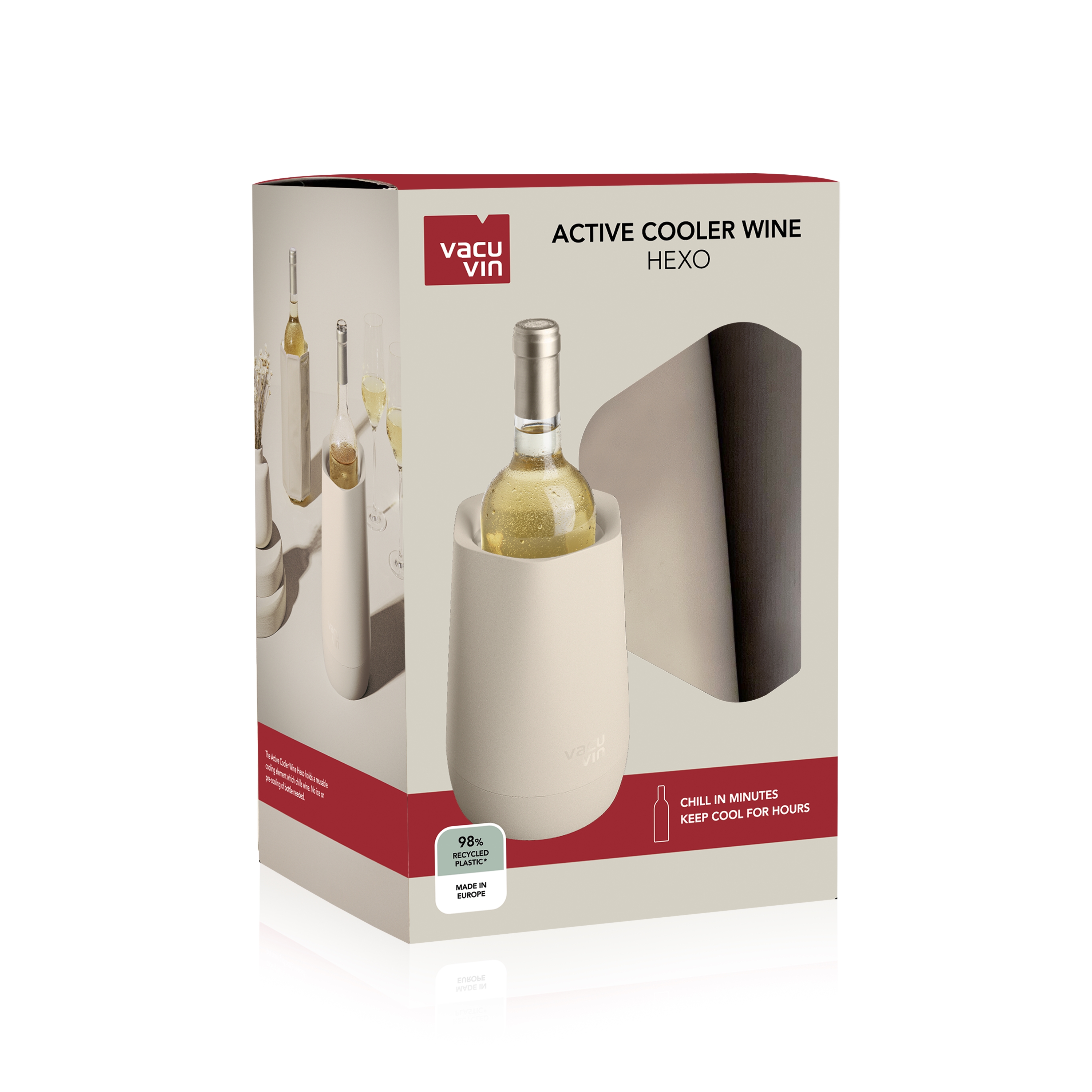 Active cooler Wine Hexo Sand - recycelbarer Kunststoff 98%