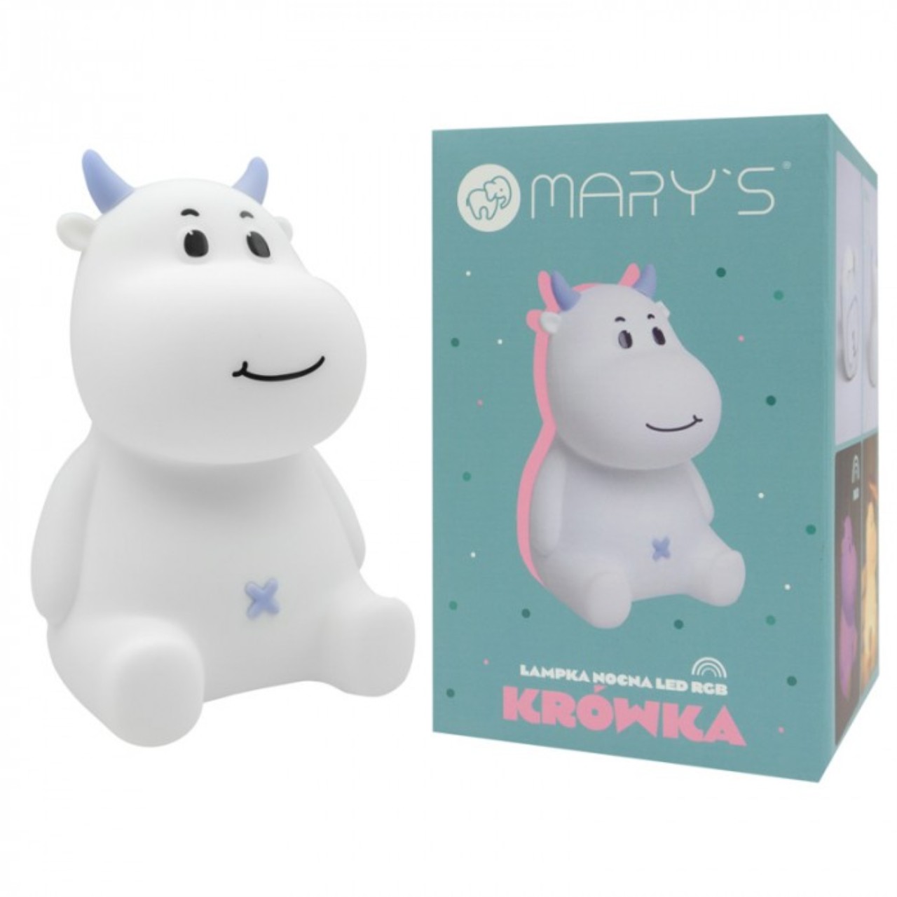 Plüsch, Spielzeug, Kleiner Hippo, LED-Nachtlicht, Weiß, Kinderzimmer, Krówka