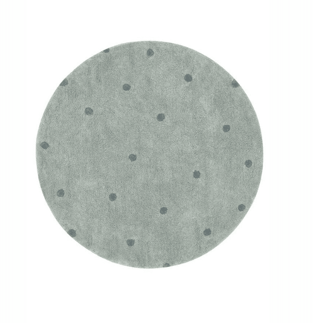 Rug Round Dot Blue Sage