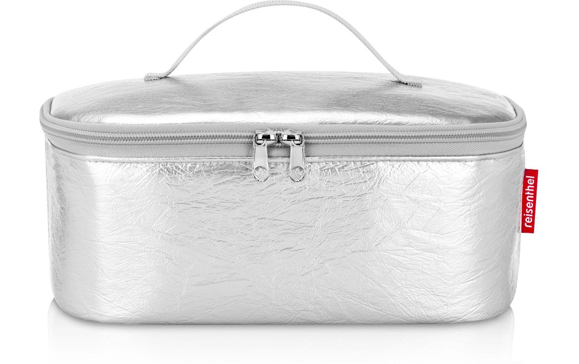 Kosmetiktasche, Reiseetui, Silber, Reißverschluss, Griff