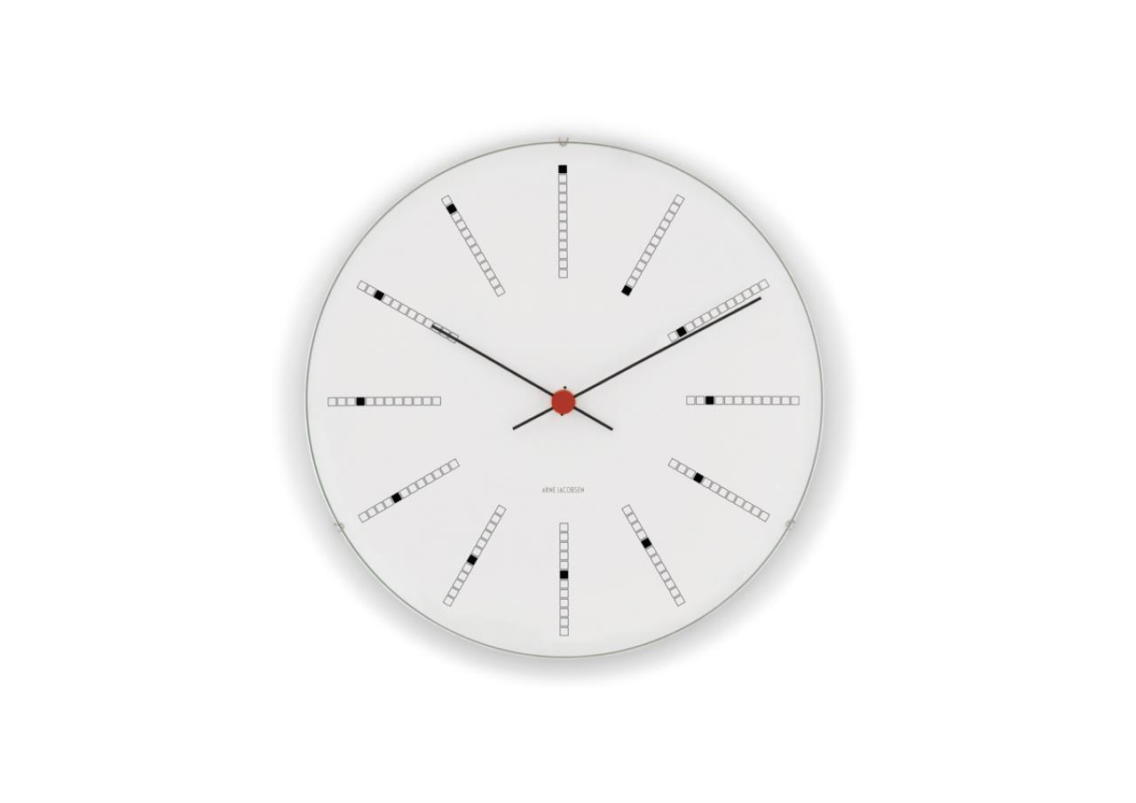 Bankers Wanduhr, 21cm, Weiss/Rot/Schwarz