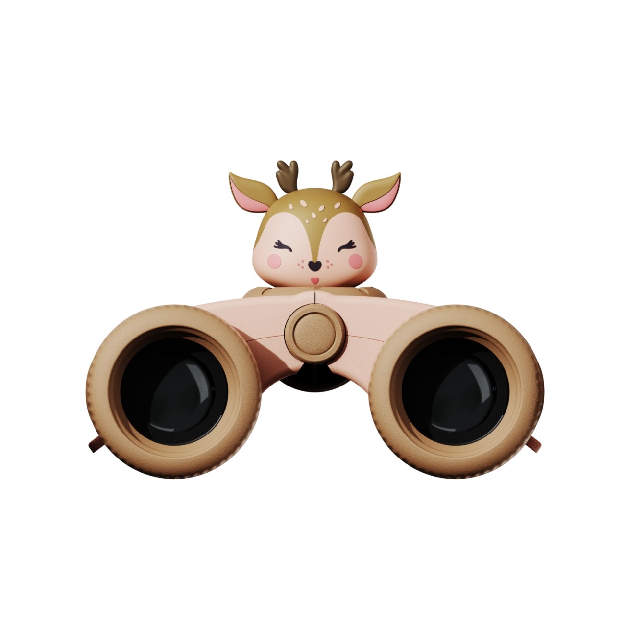 Sommer-Fernglas, Kinderfernglas, Deer-Design, Rosafarbene Fenster, Spielzeug-Optik