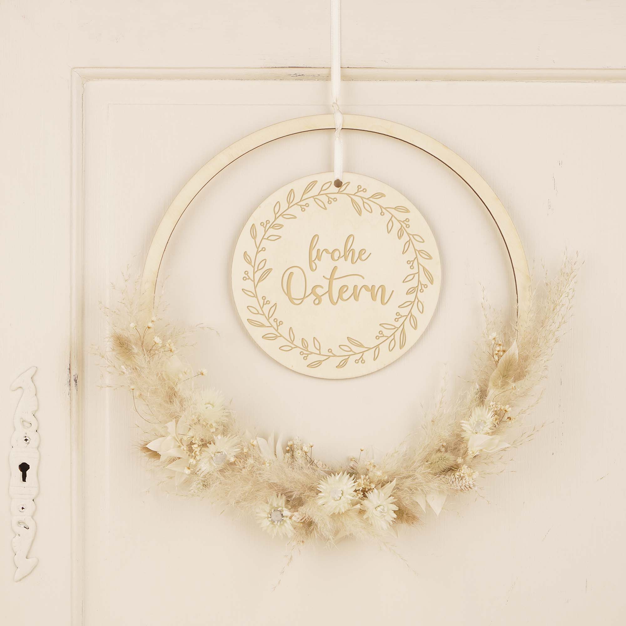 Flower Loop Ostern "Frohe Ostern", weiss