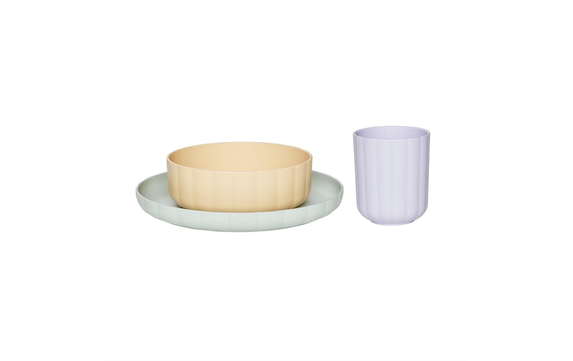 Oyoy Kindergeschirrset Pullo Schale, Tasse, Porzellan, Töpferei, Untertasse