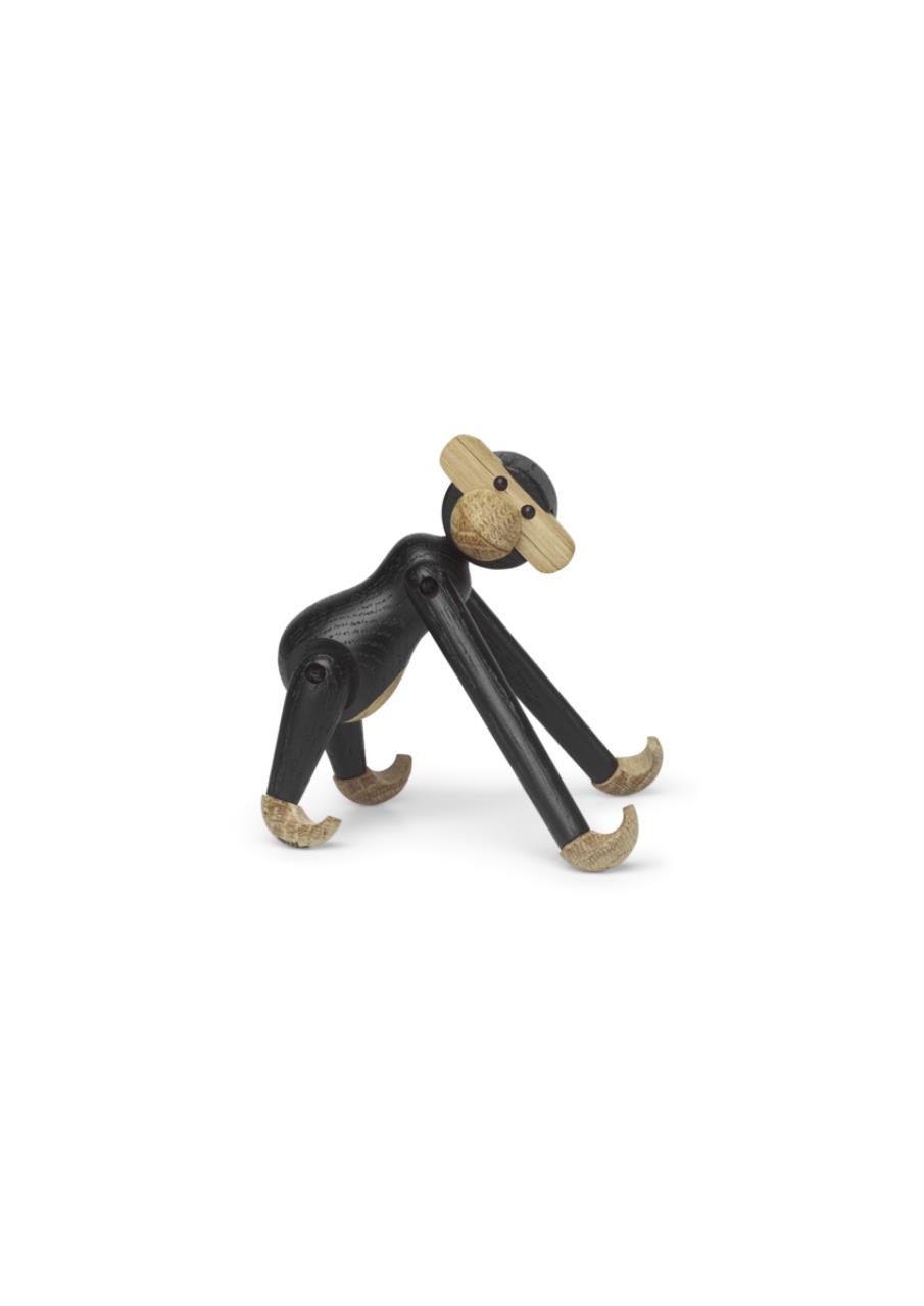 Affe mini, 9.5cm, dunkel gebeizte Eiche