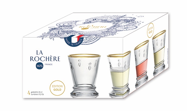 ABEILLE GOLD Trinkglas 26 cl 4er-Set