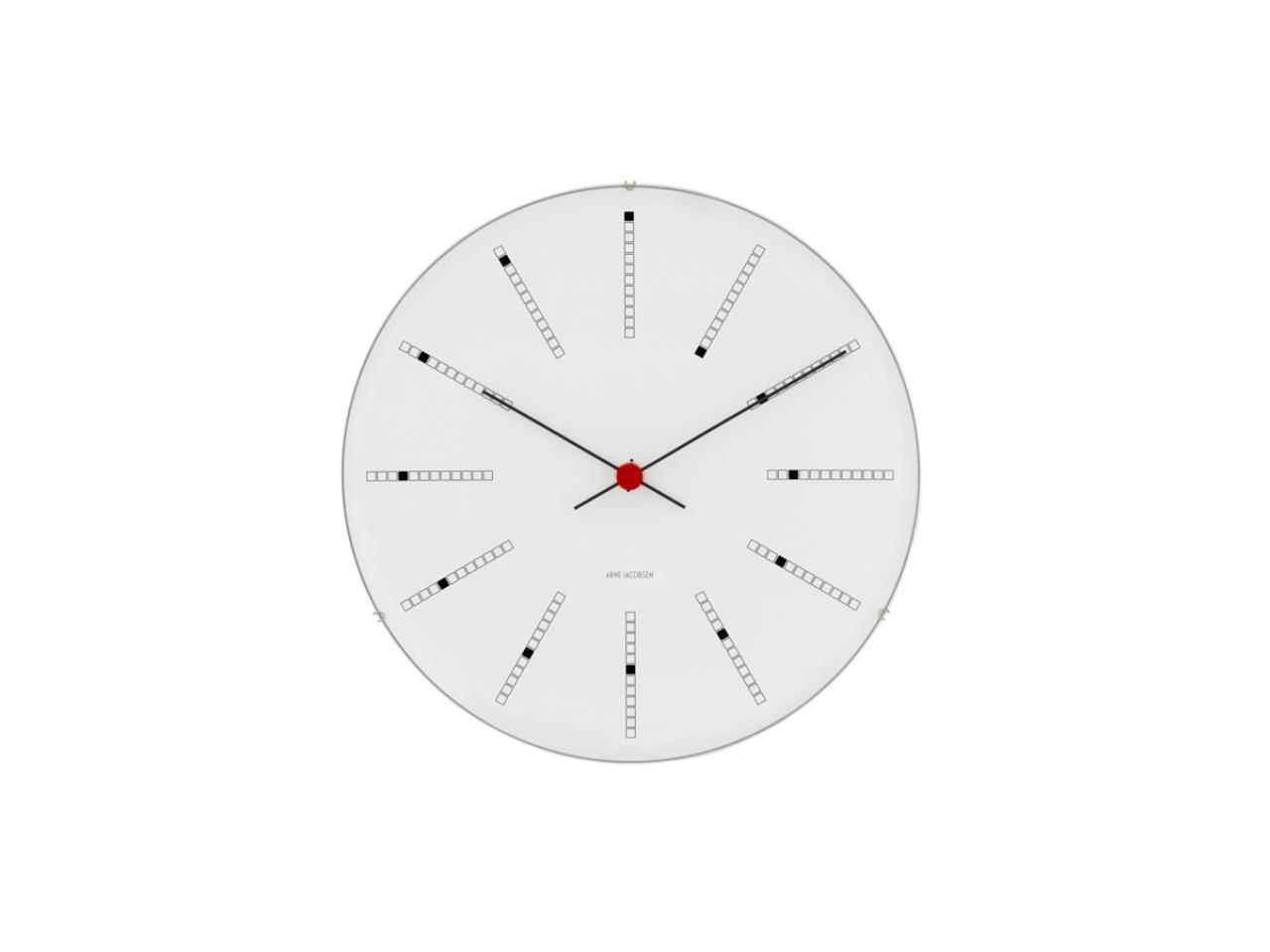 Bankers Wanduhr, 16cm, Weiss/Schwarz/Rot