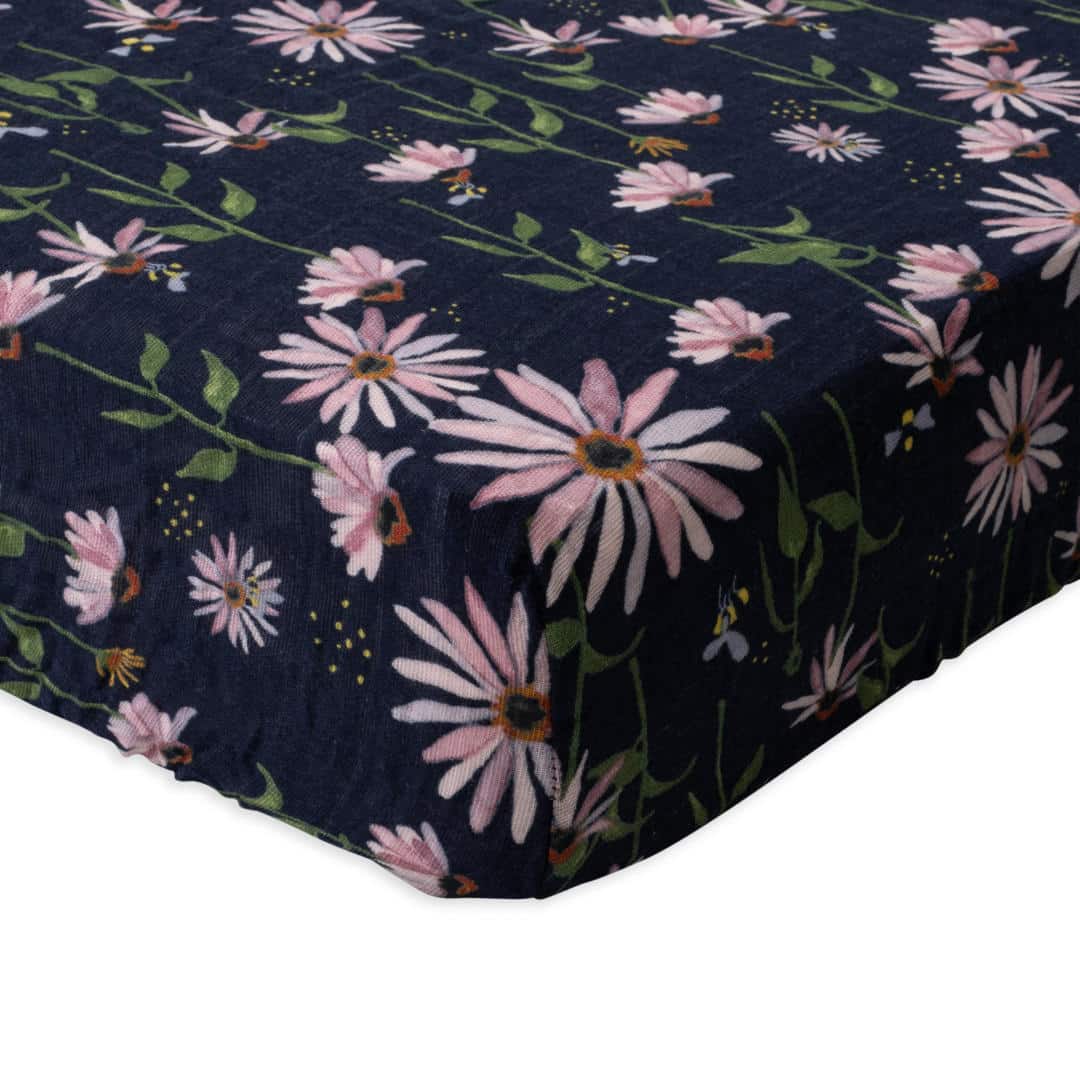 Cotton Muslin Crib Sheet - Dark Coneflower