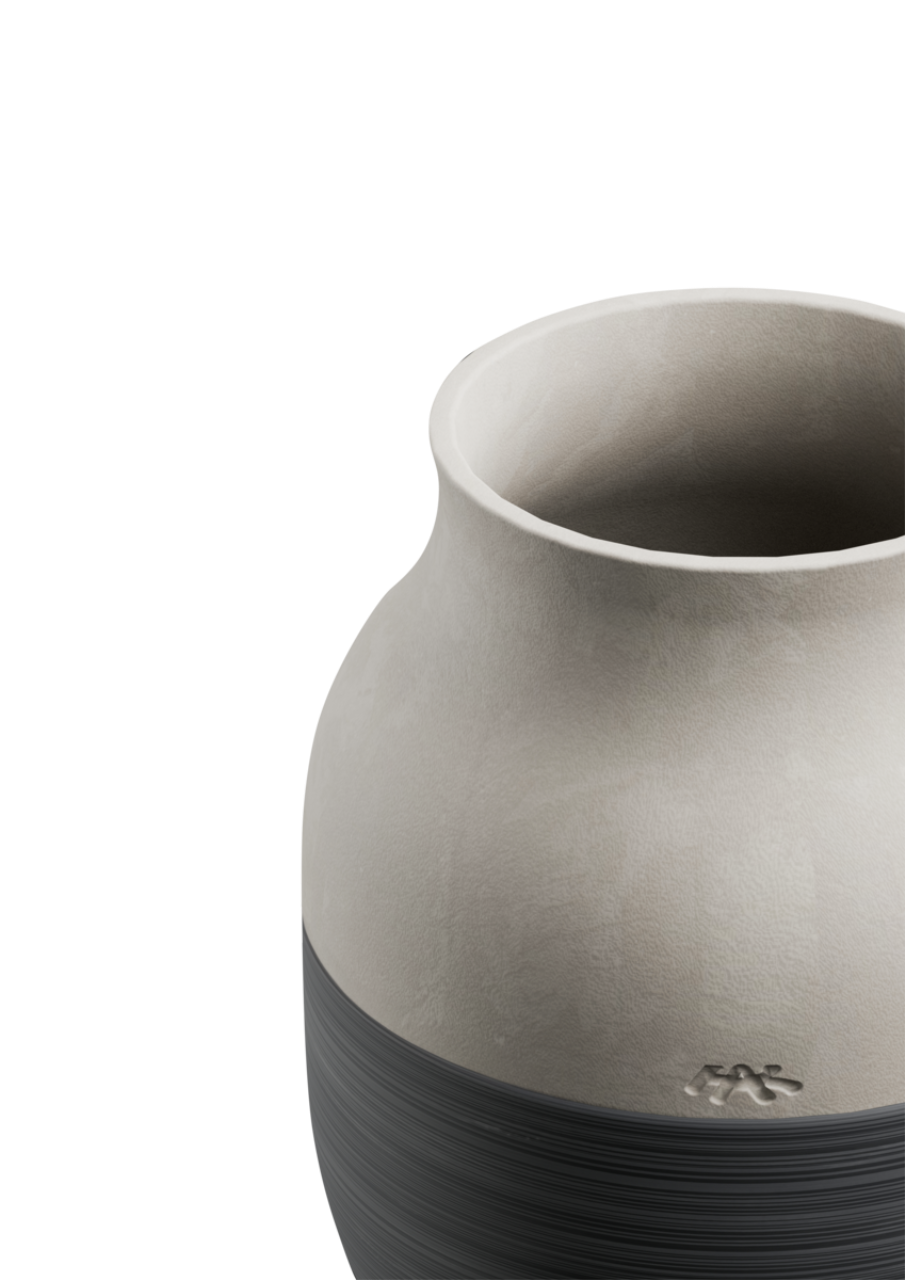 Omaggio Circulare Vase, 20cm, Anthrazit Grau
