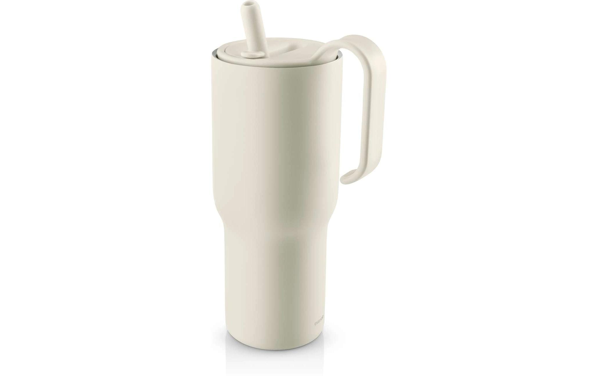 Thermobecher, Stahl, Kunststoff, weiß, Isolierung