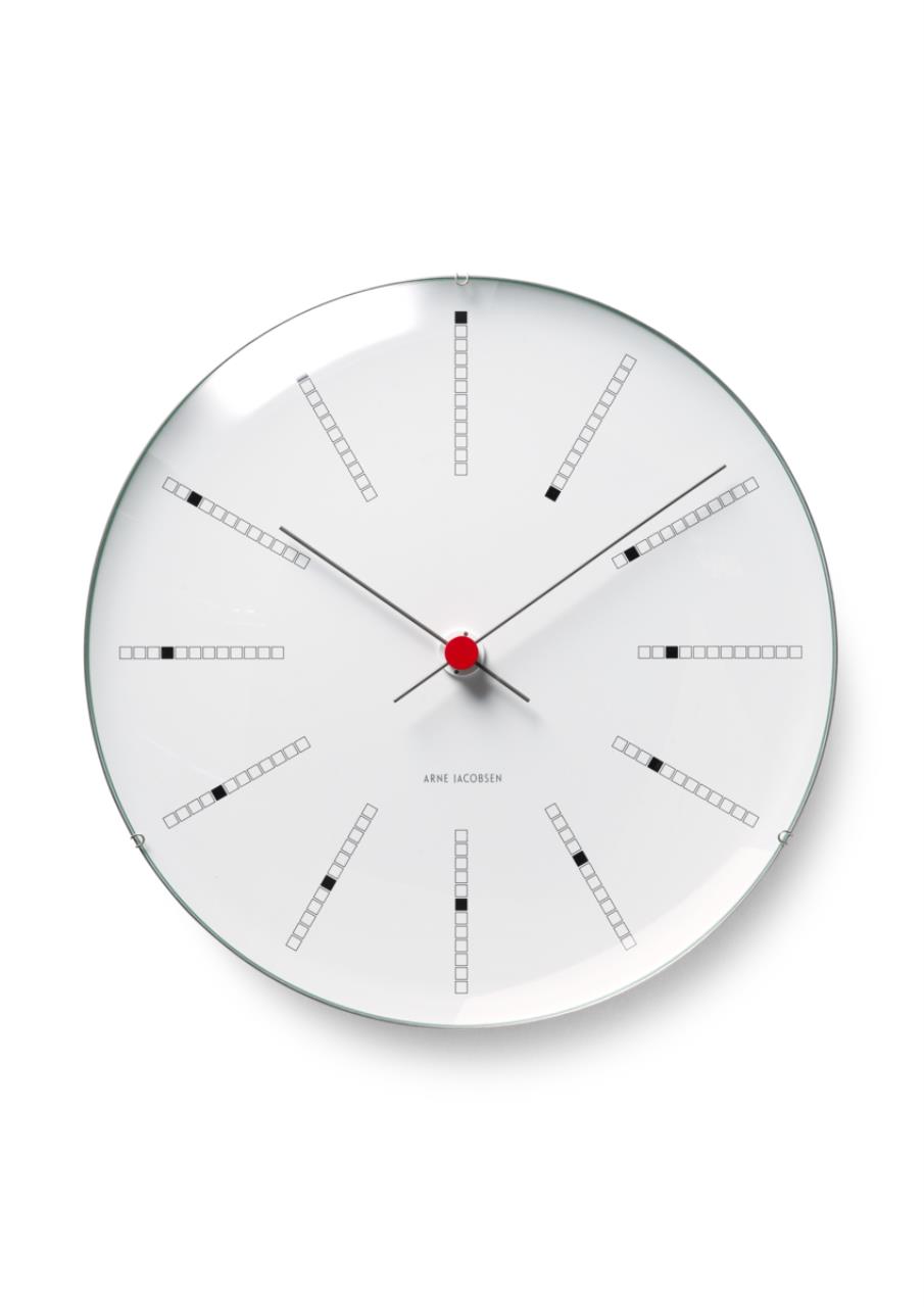 Bankers Wanduhr, 29cm, Weiss/Schwarz/Rot