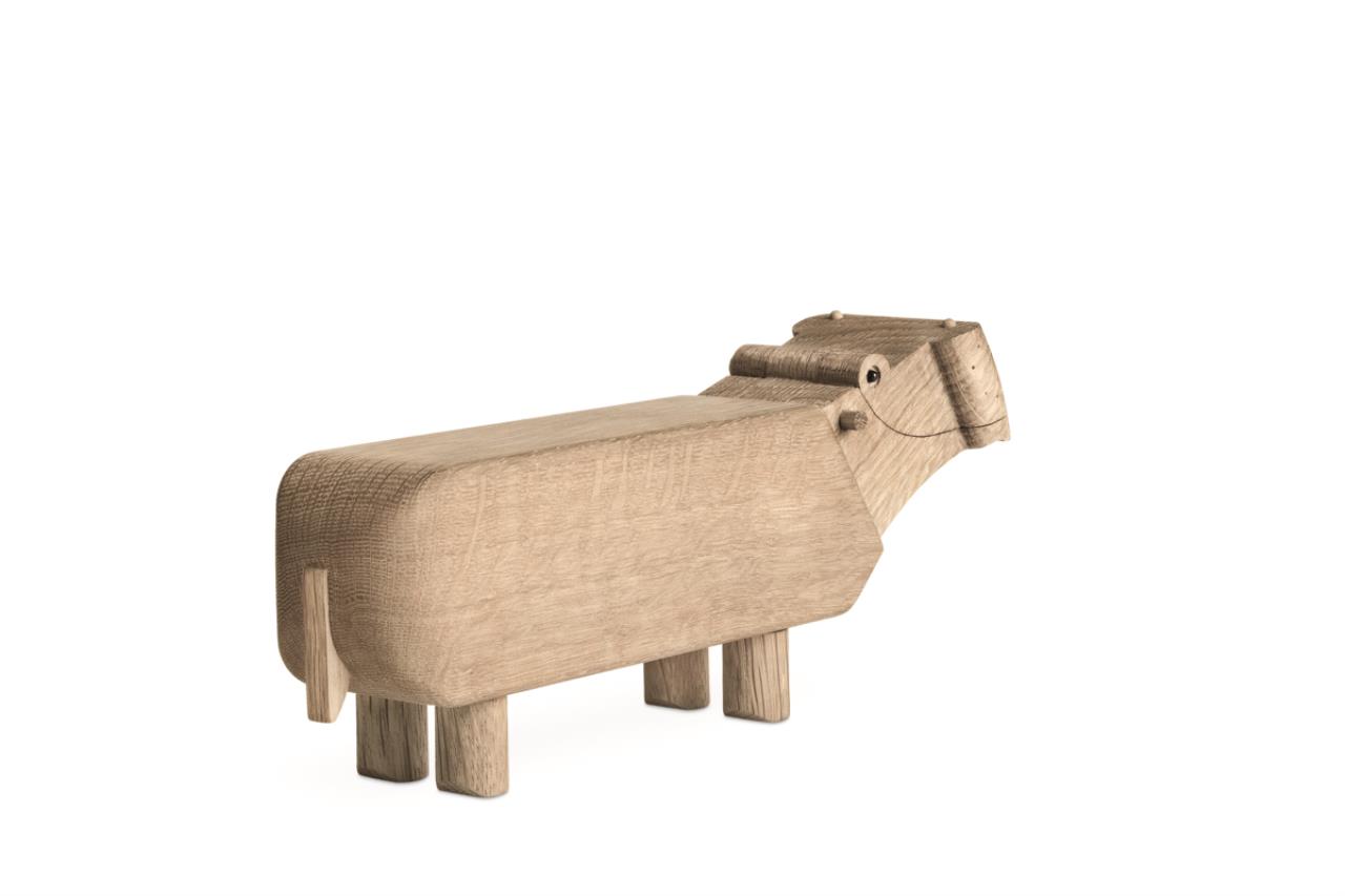Flusspferd, 9cm, Eiche