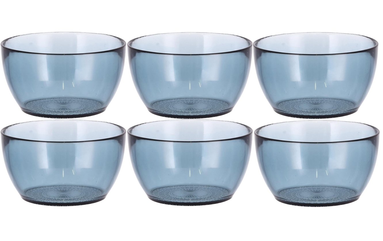 Schüssel, Schalen-Set, Glas, Blaue Glasschalen, 6-teilig