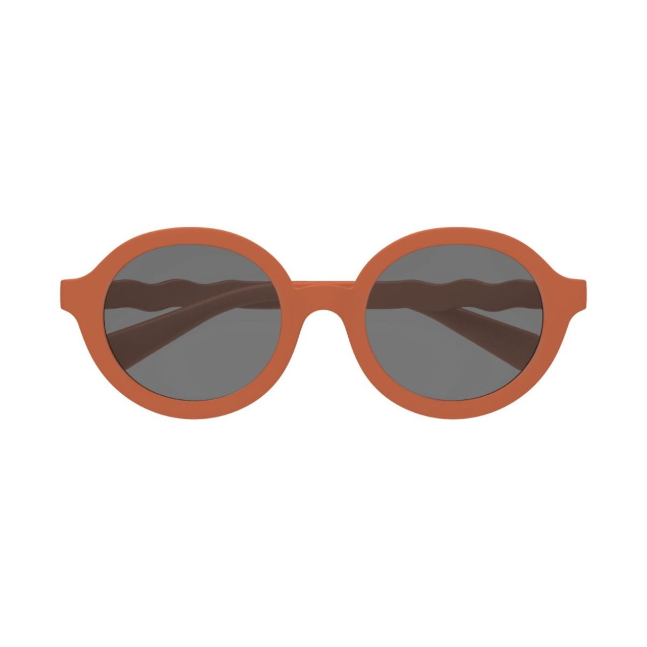 Sonnenbrille, rund, orange, graue Gläser, Kunststoffrahmen