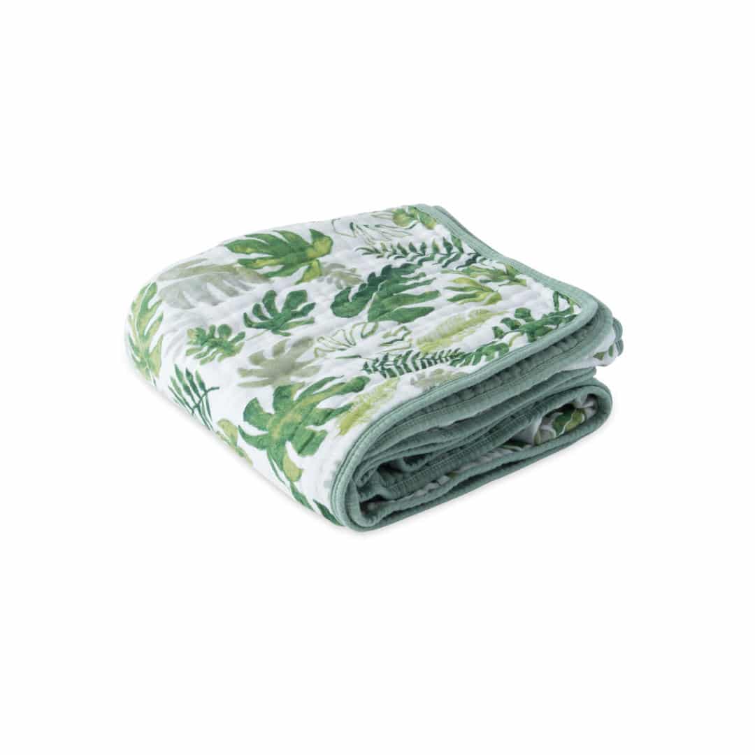 Cotton Muslin Quilt - Tropical Leaf