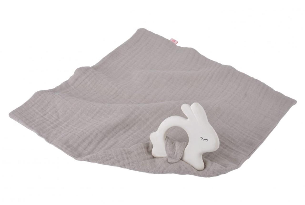 Kautschukhase mit Muslin, grau