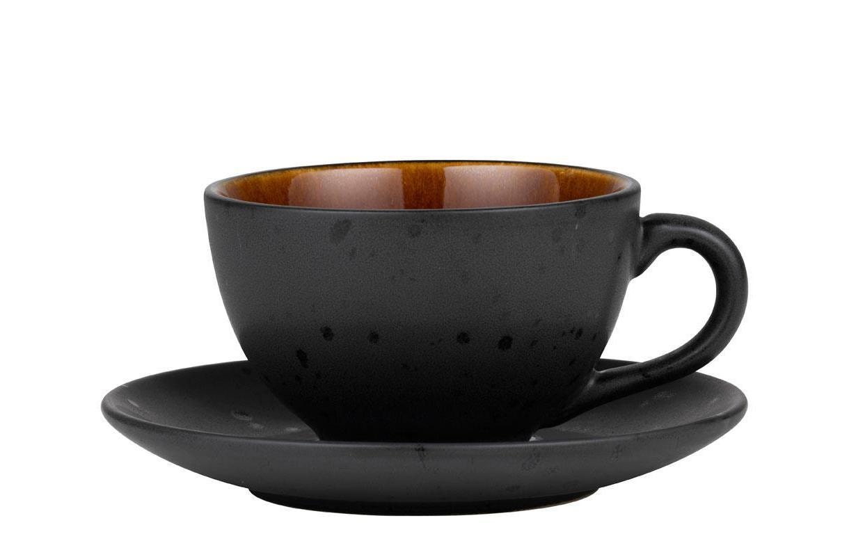 Kaffeetasse, Tasse, Schwarz, Keramik, Untertasse