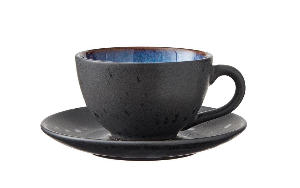 Kaffeetasse, Tasse, Porzellan, Schwarz, Mustertupfer