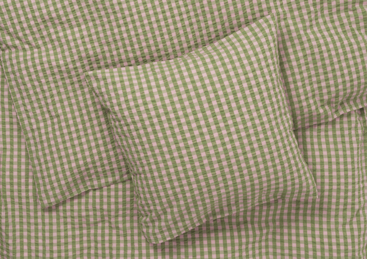 Bæk&Bølge Bettwäsche DK, 140x200cm, Grün/Soft Pink