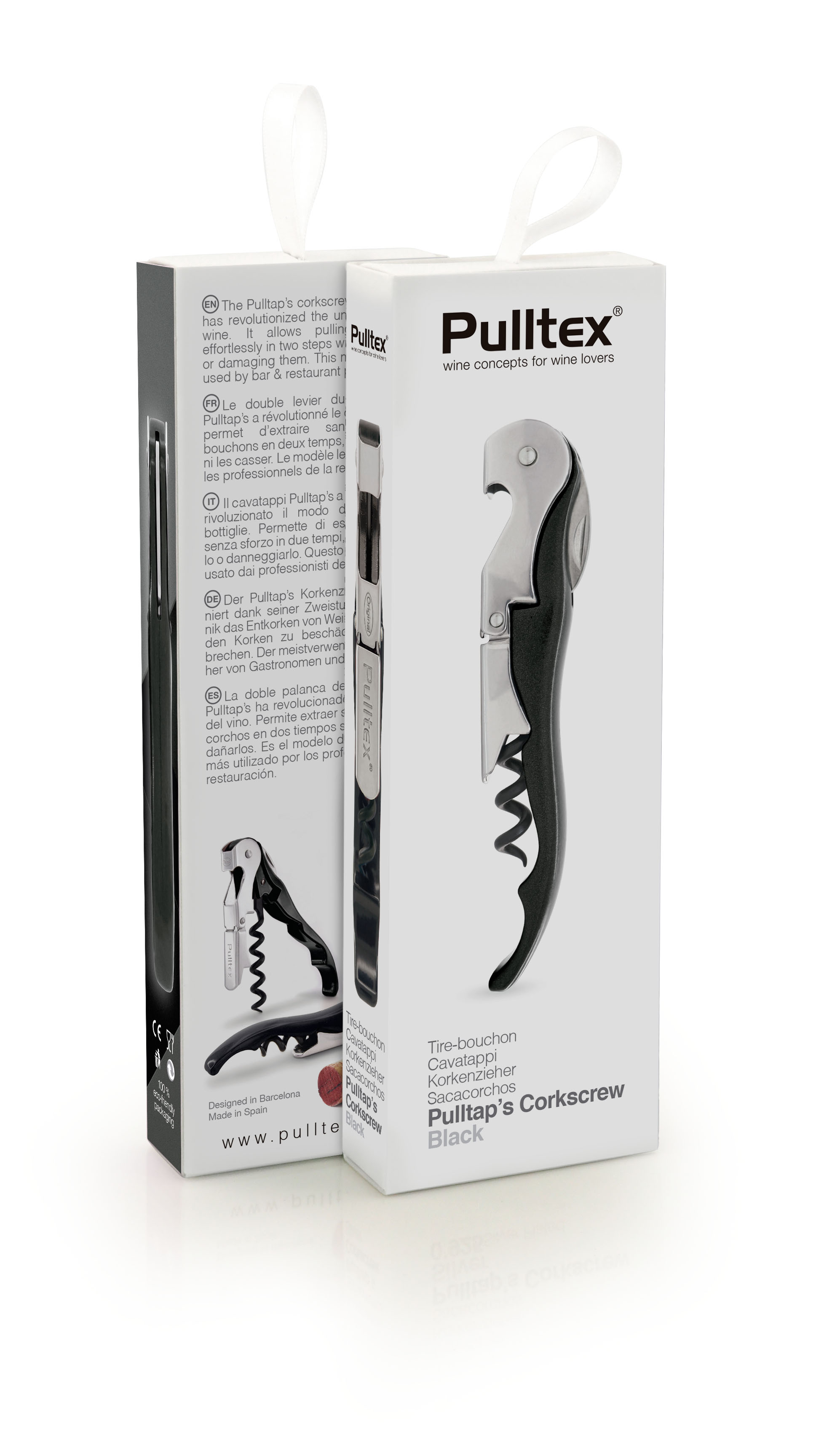 Pulltap's Colour Korkenzieher schwarz inkl. Lederetui