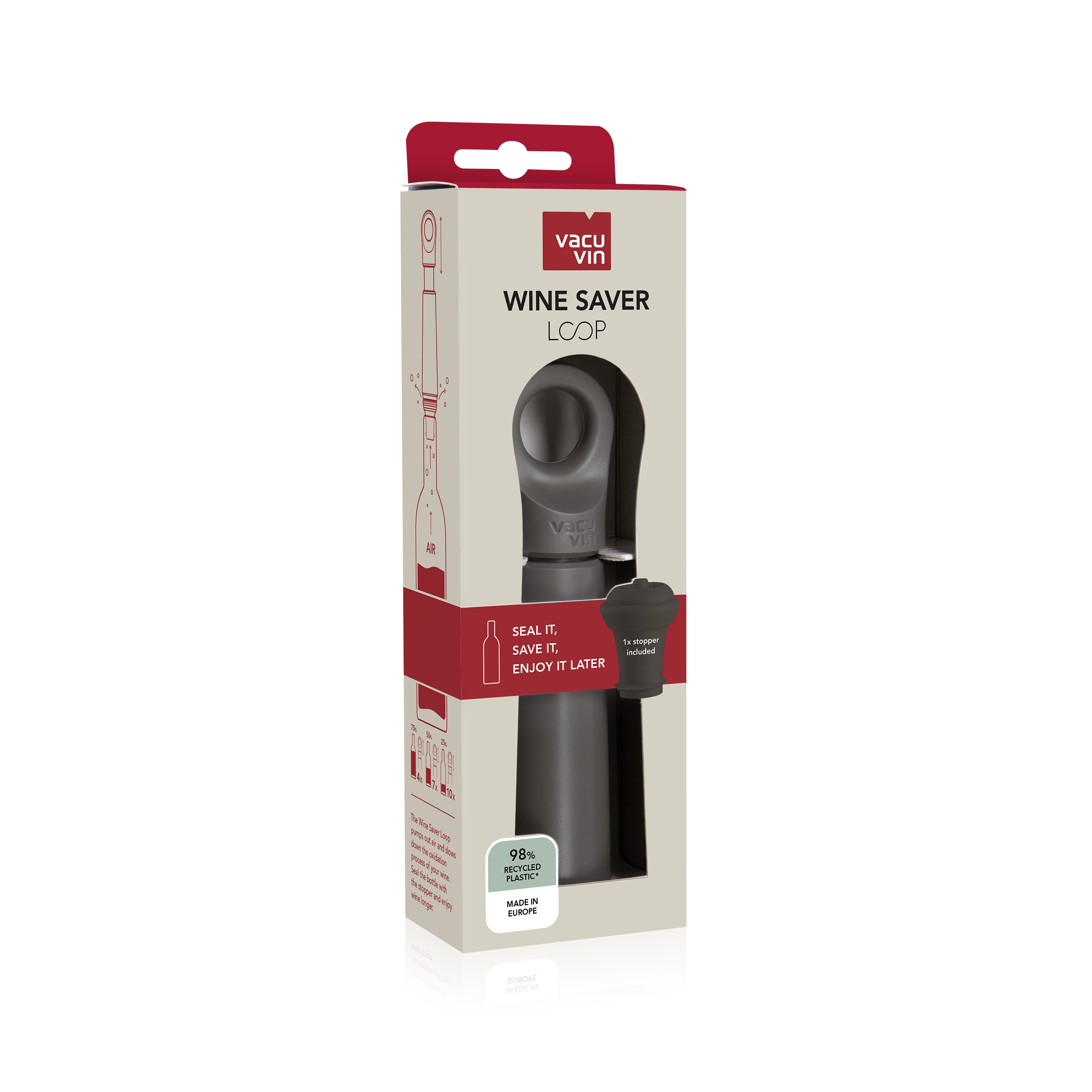 Wine Saver Loop Graphite + 1 Zapfen