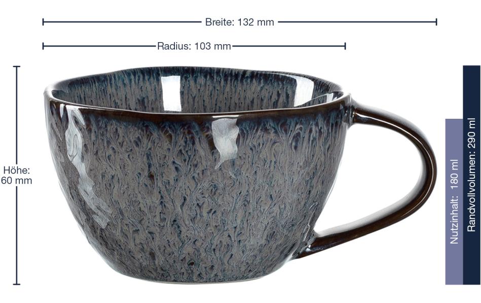 Leonardo Tasse Matera 290ml Anthrazit 4tlg