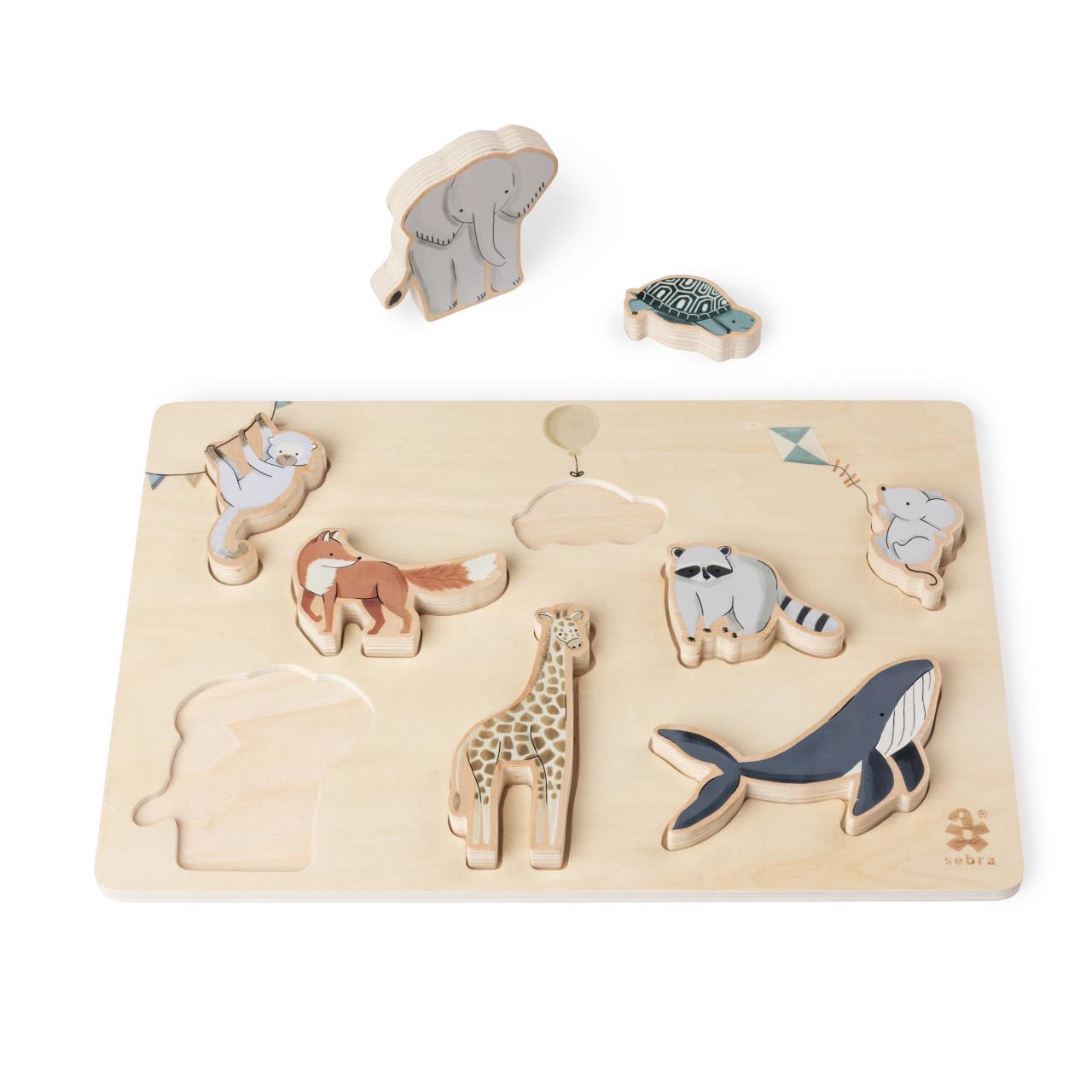 Kräftiges Puzzle, Holz, World of Sebra Kräftiges Puzzle, Holz, World of Sebra