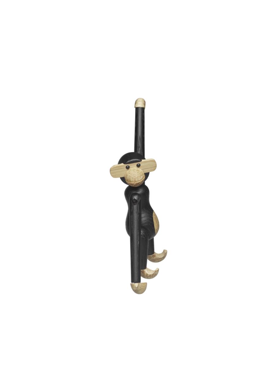 Affe mini, 9.5cm, dunkel gebeizte Eiche