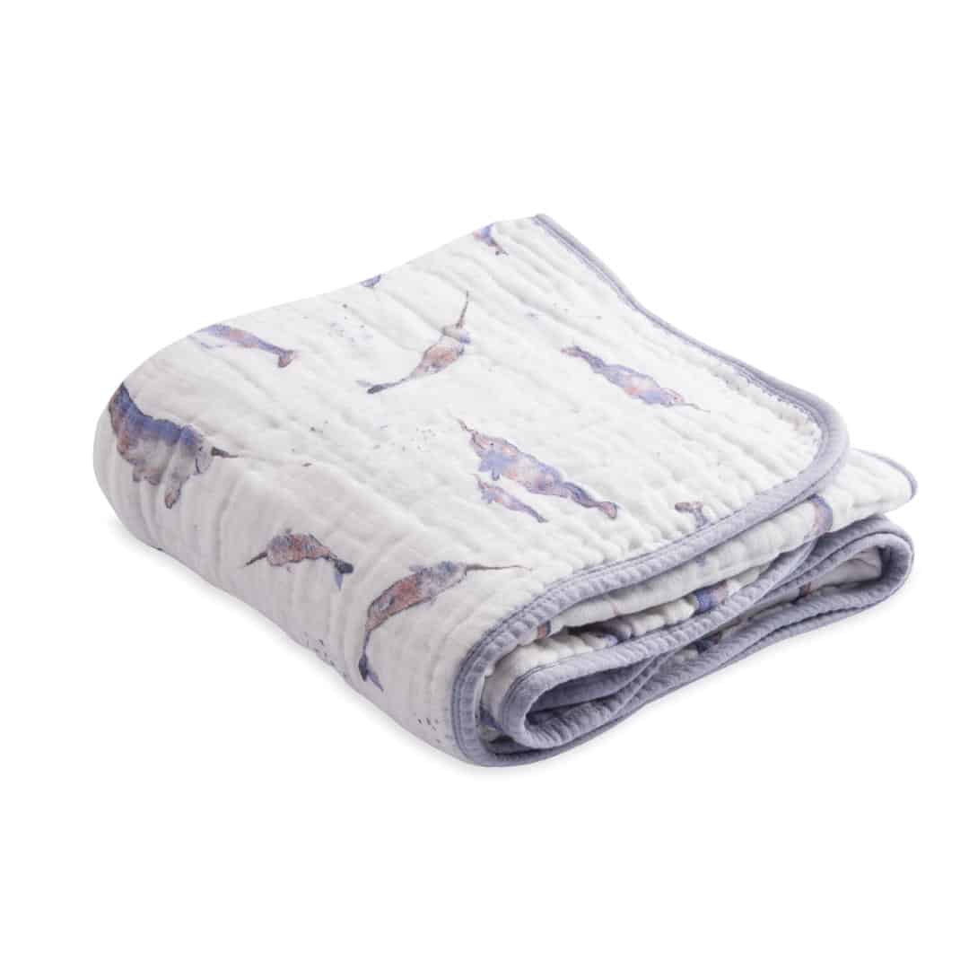 Cotton Muslin Quilt - Narwhal
