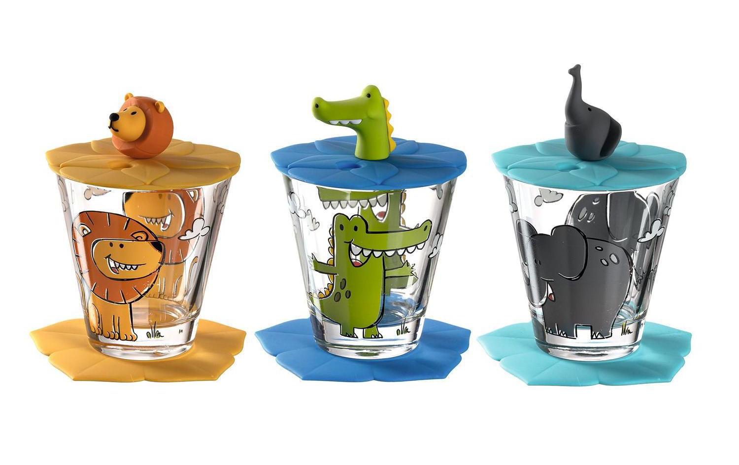 Leonardo Glas Bambini 3er Set blau/gelb
