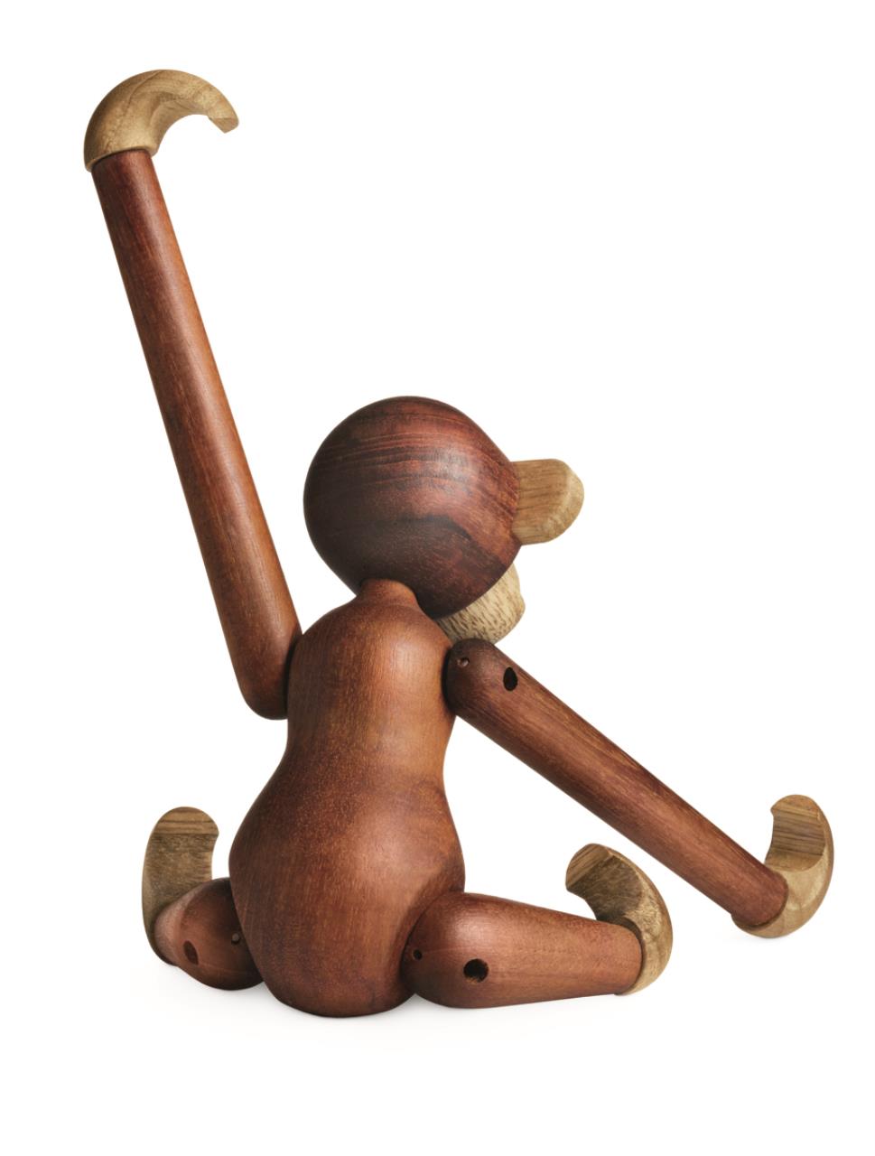 Affe klein, 18.5cm, Teak/Limba